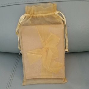 Elegant satin gold photo book with mesh bag